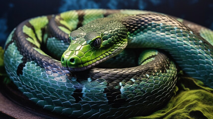 Fototapeta premium Elegant Green Snake