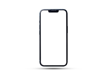 Fototapeta na wymiar Smartphone mockup , Isolated of mobile phone with blank screen frame template on white background.