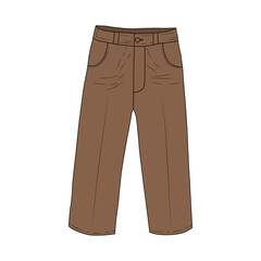 Brown pants sketch illustration on white background