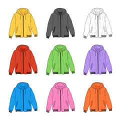 Color jackets set illustration on white background © mayrum