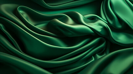Obraz premium Texture background with green fabric, generative AI.
