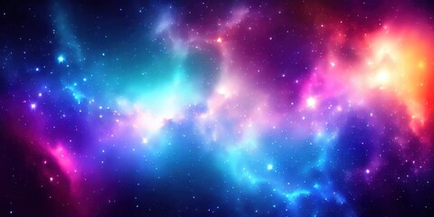 Naklejka na ściany i meble Colorful space galaxy cloud nebula. Stary night cosmos. Universe science astronomy. Supernova background wallpaper