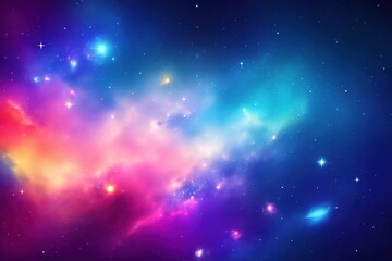 Naklejka premium Colorful space galaxy cloud nebula. Stary night cosmos. Universe science astronomy. Supernova background wallpaper