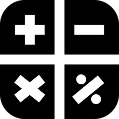 Obraz premium calculator black solid icon