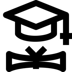 graduation black outline icon