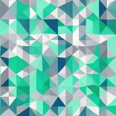 Fototapeta premium Abstract colorful background. Green, gray and white. Delaunay voronoi trianglify diagram. generative ai