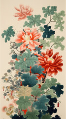 a lot of flowers in different colors, embroidery artwork, generative ai technology
