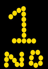 Number 1 and black  background