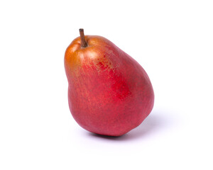 Red pear isolated on white background with clipping path.