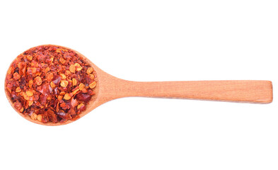 spicy chili with wooden spoon scoop isolated transparent png
