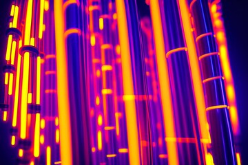 Obraz premium Stack of neon light tubes , 8k - generative ai