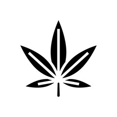 cannabis plant leaf weed hemp glyph icon vector. cannabis plant leaf weed hemp sign. isolated symbol illustration