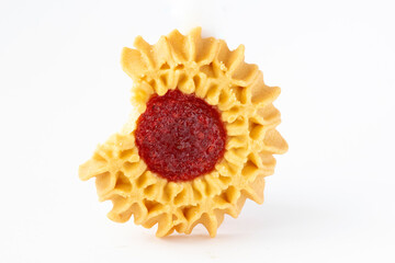 Cookies with filling on a white background.