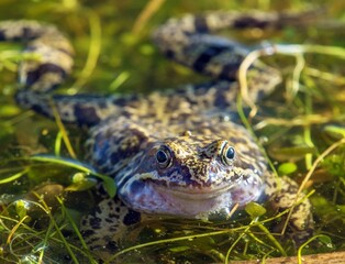 European Common brown grass Frog Rana temporaria