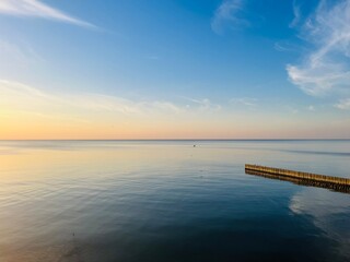 Obraz premium Blue seascape, sea view, calm sea coastline