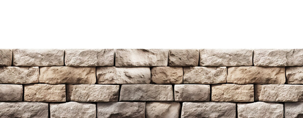 A stone wall isolated on transparent background - Generative AI - 604849762