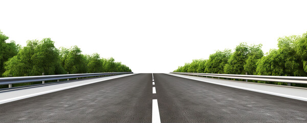 A road isolated on transparent background - Generative AI - 604849949