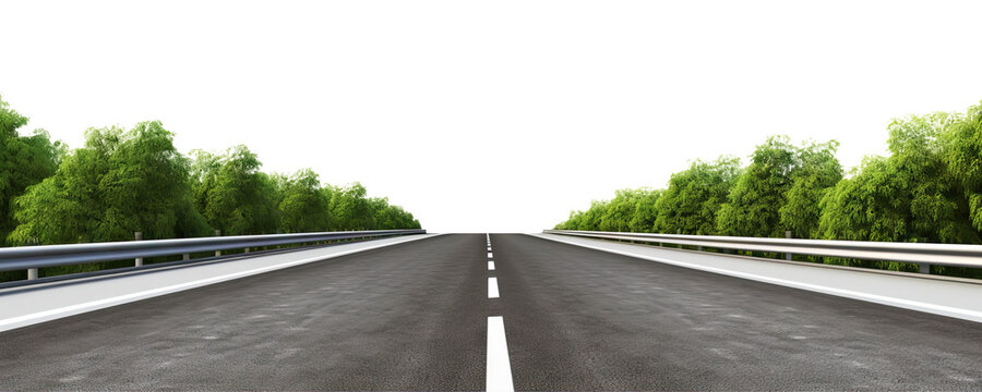 A road isolated on transparent background - Generative AI