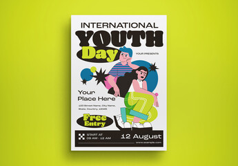 Ivory Modern International Youth Day Flyer Layout