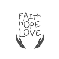 Faith hope love icon isolated on transparent background