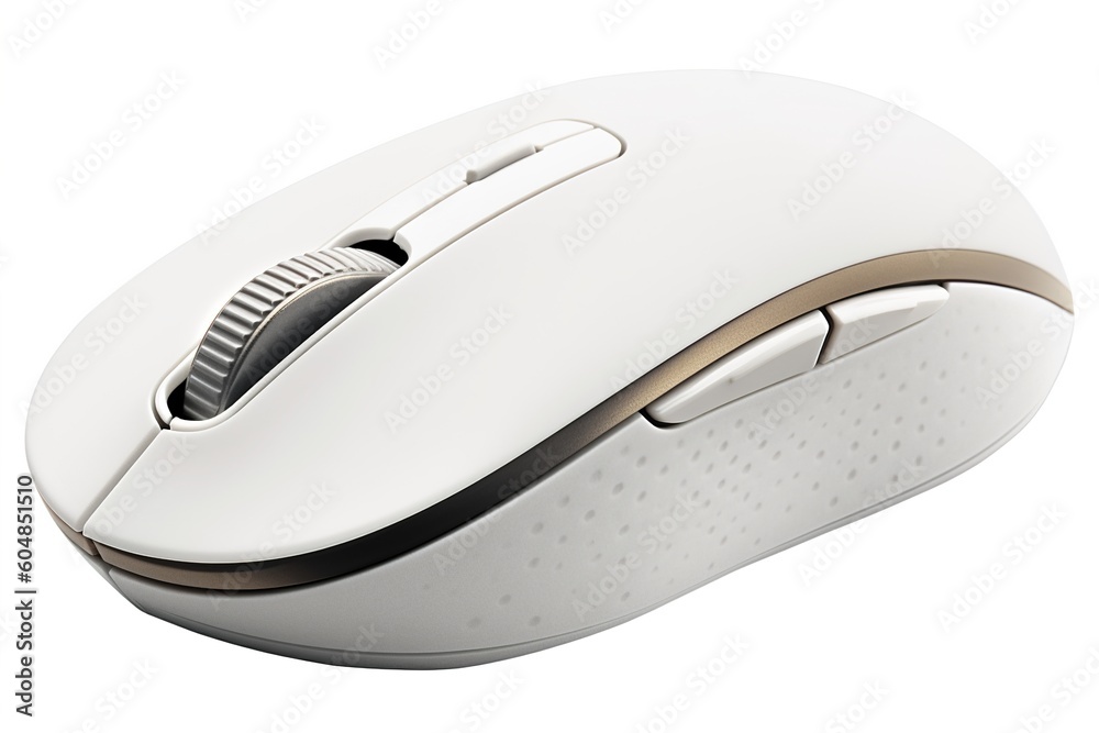 Poster white computer mouse isolated on white background. Generated by AI