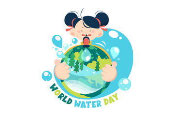 World Water Day Illustration concept on white background