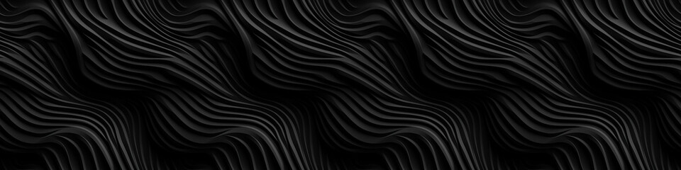Fototapeta na wymiar Black gray abstract waves wave papercut overlapping 3d soft pastel multi layers paper texture background banner for presentation design or business illustration, seamless pattern (Generative Ai)