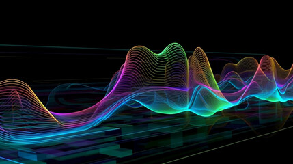 3d Rainbow Wave, Made by AI, Artificial Intelligence