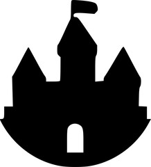castle icon, sign, symbol, vector, art