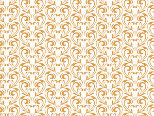 Flower geometric pattern. Seamless vector background. White and gold ornament. Ornament for fabric, wallpaper, packaging. Decorative print