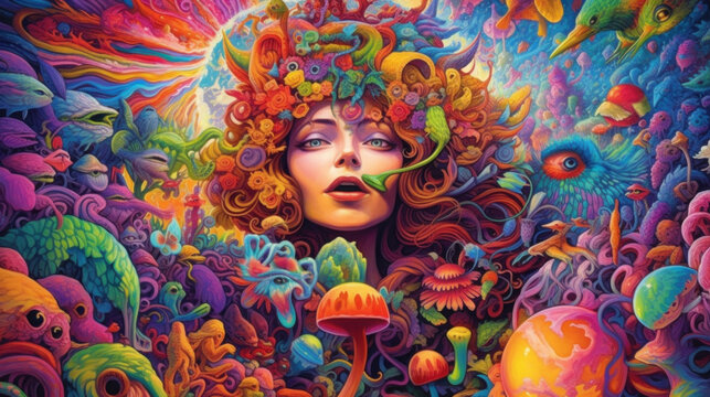 Psychedelic trip created with generative AI technology