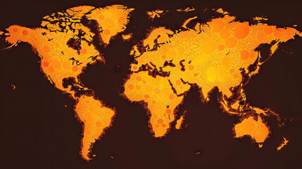 World map sun global warming background. Generative AI.