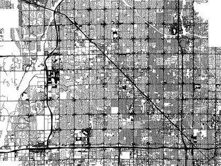 Road map of the city of  Glendale Arizona in the United States of America on a transparent background.