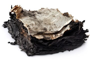 Fototapeta premium burnt paper isolated on white background. Generated by AI.