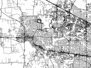 Obraz premium Road map of the city of Hillsboro Oregon in the United States of America on a transparent background.