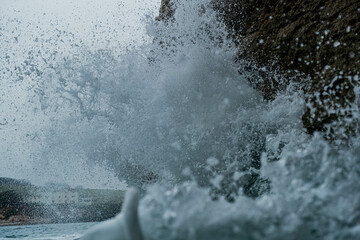 Water splash in on the sea shore