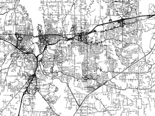 Fototapeta na wymiar Road map of the city of Olympia Washington in the United States of America on a transparent background.