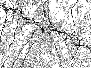 Naklejka premium Road map of the city of White Plains New York in the United States of America on a transparent background.