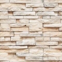 Ivory Luminescence Beautiful Brick Wall Texture Tile Seamless Background. Generative AI