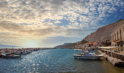 Behramkale (Assos), Canakkale, Turkey. The ancient harbor in the Ayvacık district of Çanakkale. It is also one of the first cities in Anatolia to accept Christianity.