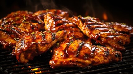 Grilled juicy chicken. Generative AI