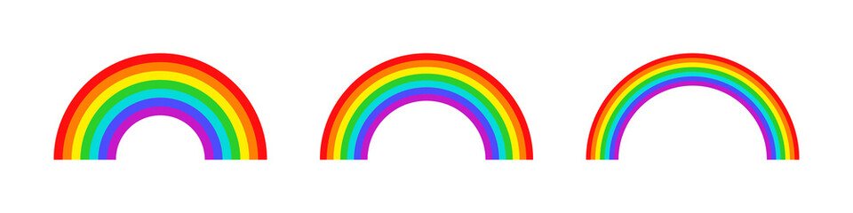 Rainbow set different width isolated PNG