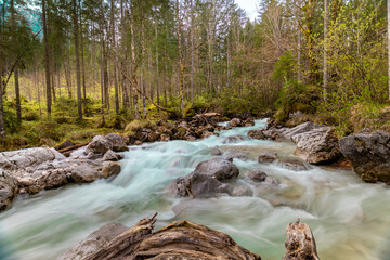 Impressive gorge in the Magic Forest near Ramsau (Bavaria, Germany)