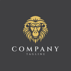 Monkey head logo design vector illustration