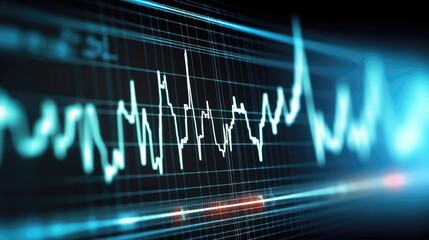 Ekg Monitor Displaying A Steady Heartbeat. Generative AI - obrazy, fototapety, plakaty