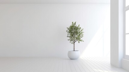 Minimalist Art Piece In A White Room. Generative AI