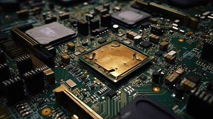 Futuristic of microprocessor electronic circuit board