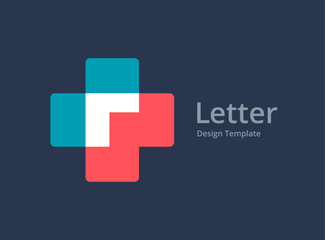 Letter R cross plus medical logo icon design template elements