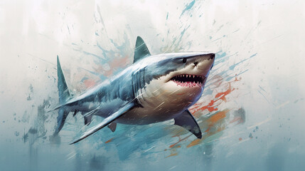 Fototapeta premium A shark with a mouth open