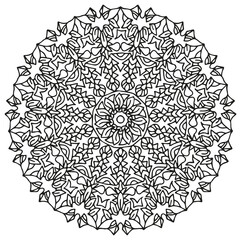 beautiful hand drawn mandala to be colored for relax